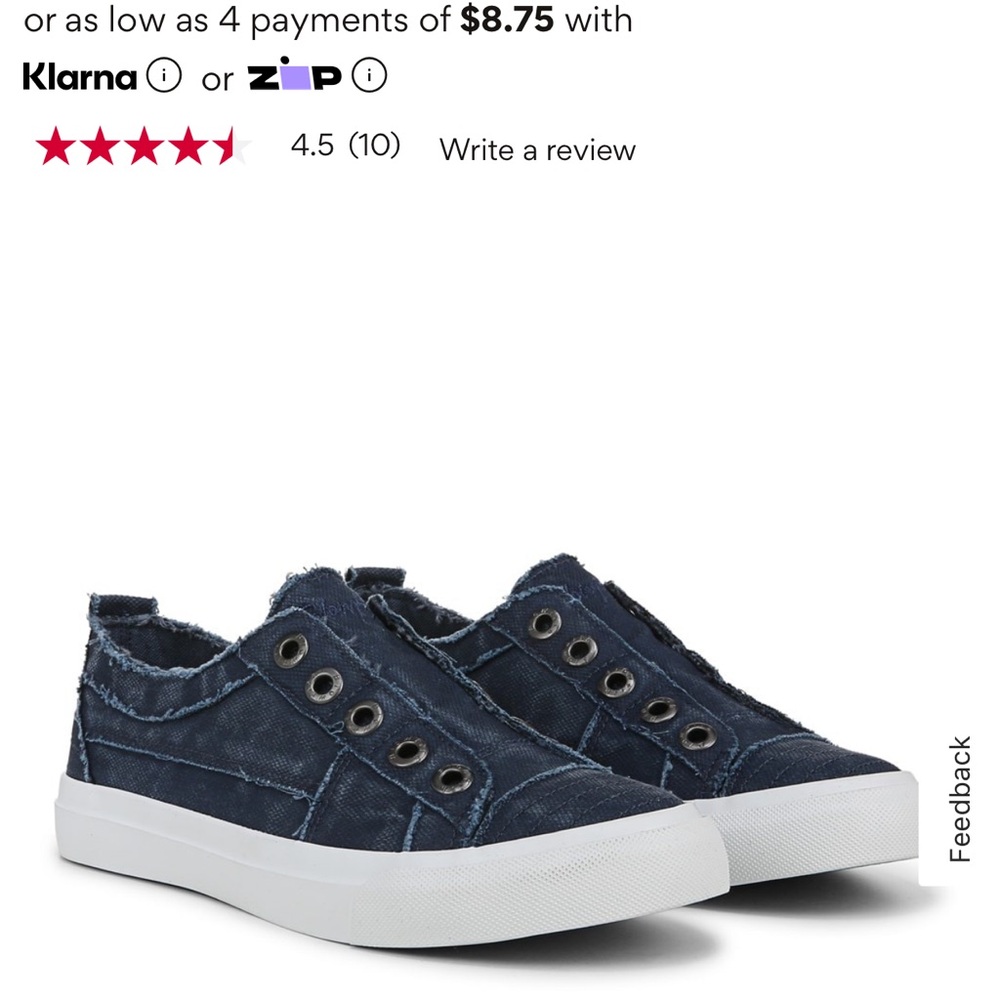 Blowfish Blue and White Sneakers Casual Canvas Design